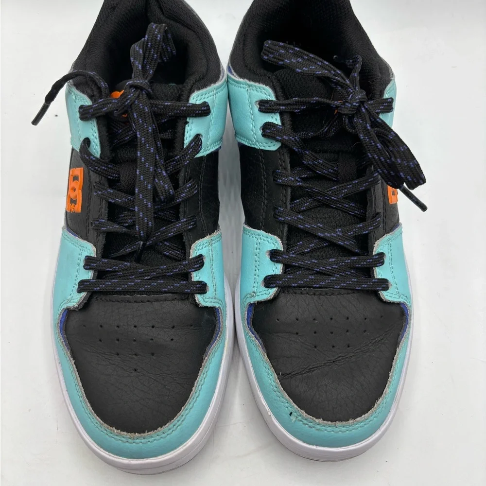 DC Men's Sneakers in Black, Aqua, and Orange